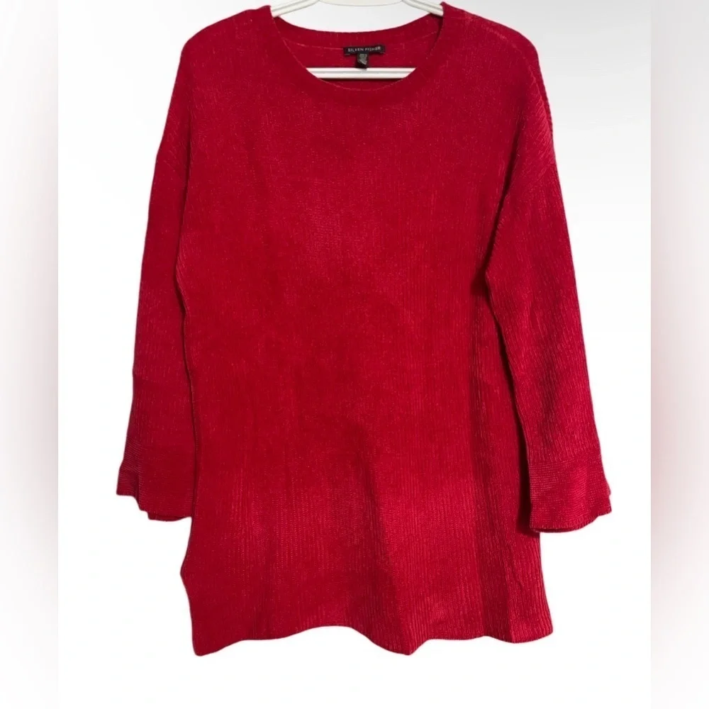 EILEEN FISHER, Women's sweater 3/4, color red size S/p